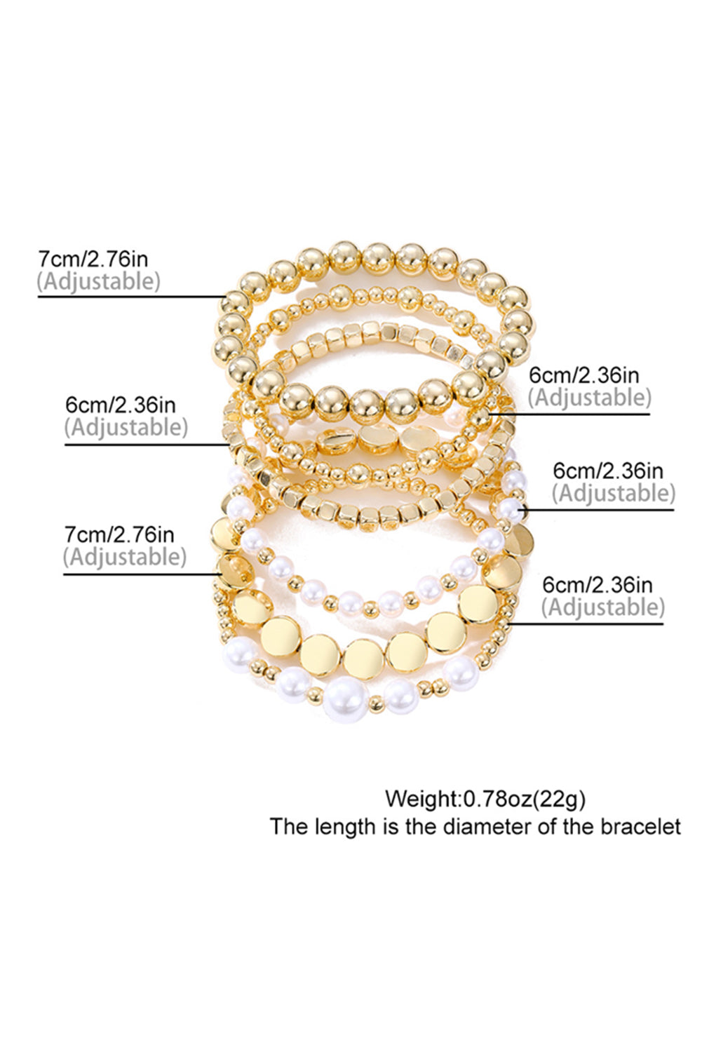 Minimalist Pearl Beaded Multi Layer Elastic Bracelets
