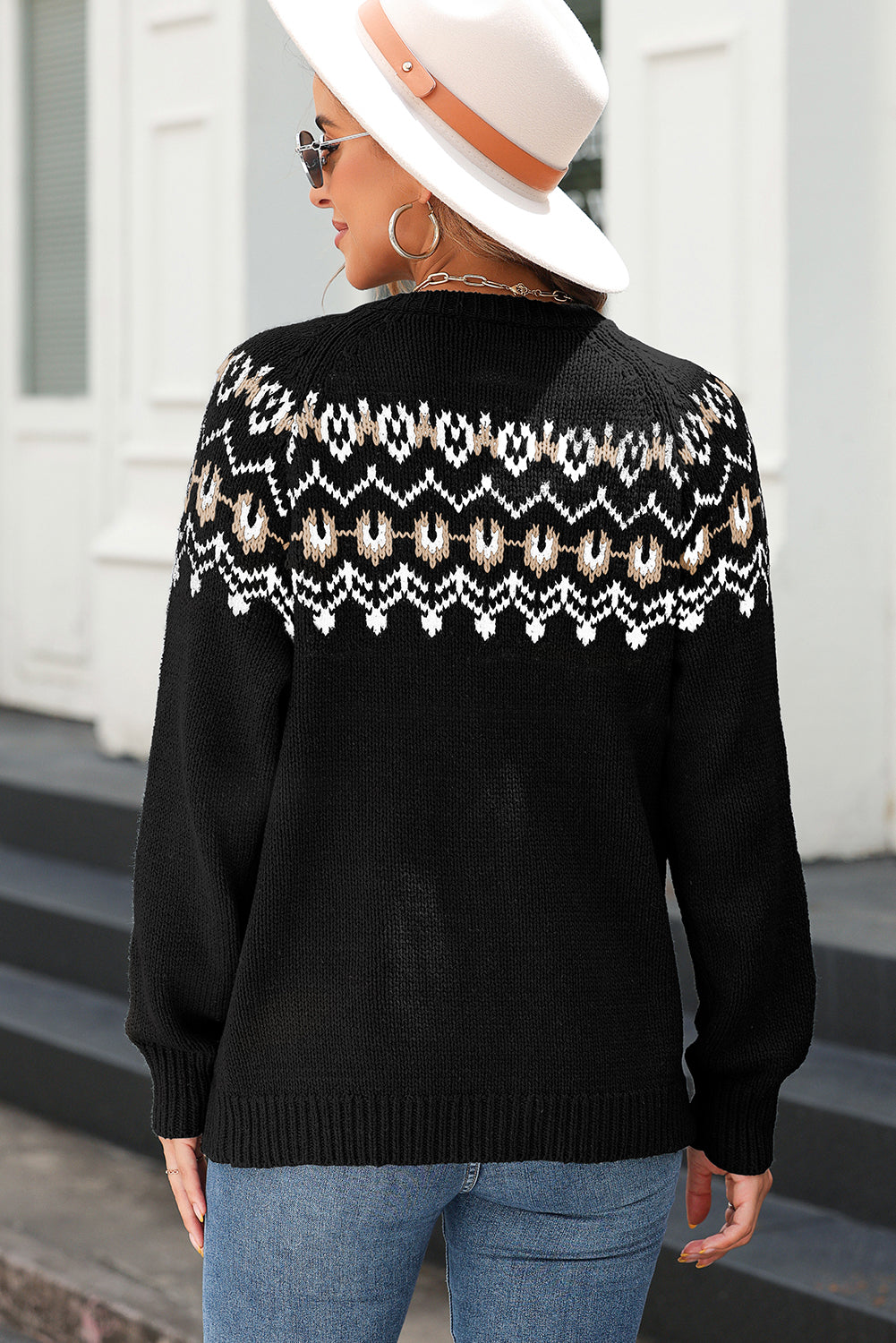 Western Fashion Abstract Printed Cardigan Sweater