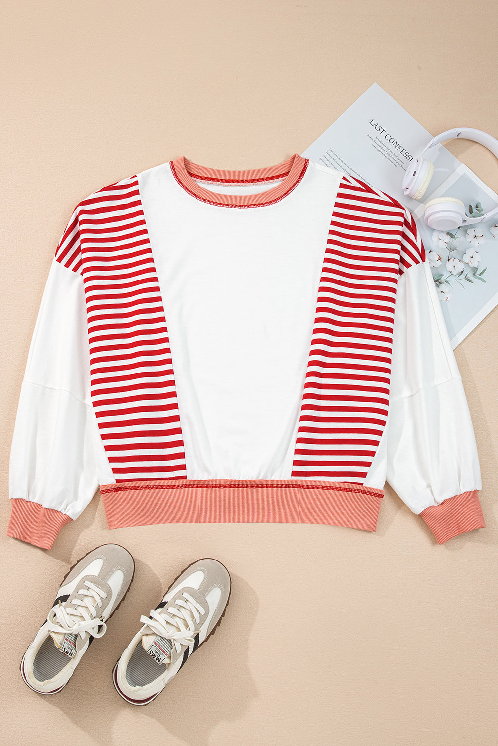 Colorblock Patchwork Contrast Stitching Oversize Sweatshirt
