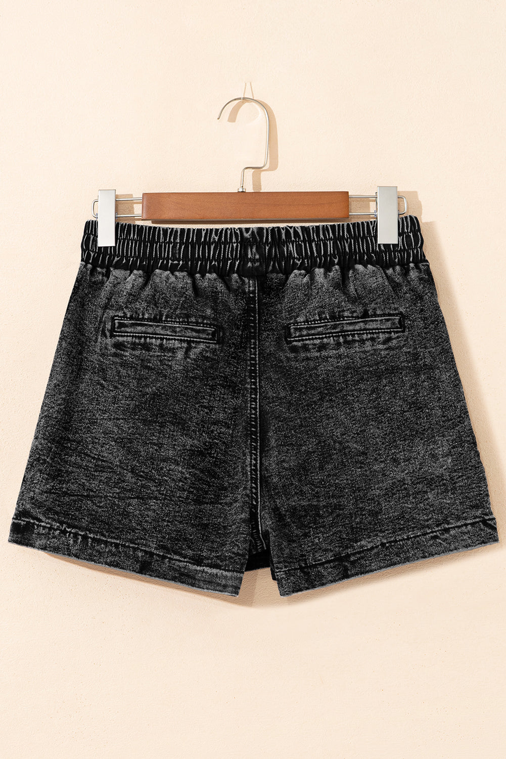 Drawstring High Waist Pocketed Denim Shorts