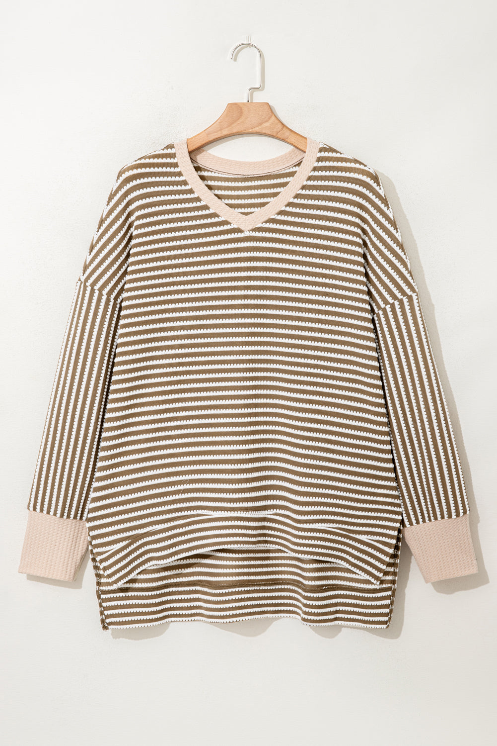 Textured Dolman Sleeve High Low Plus Size Top