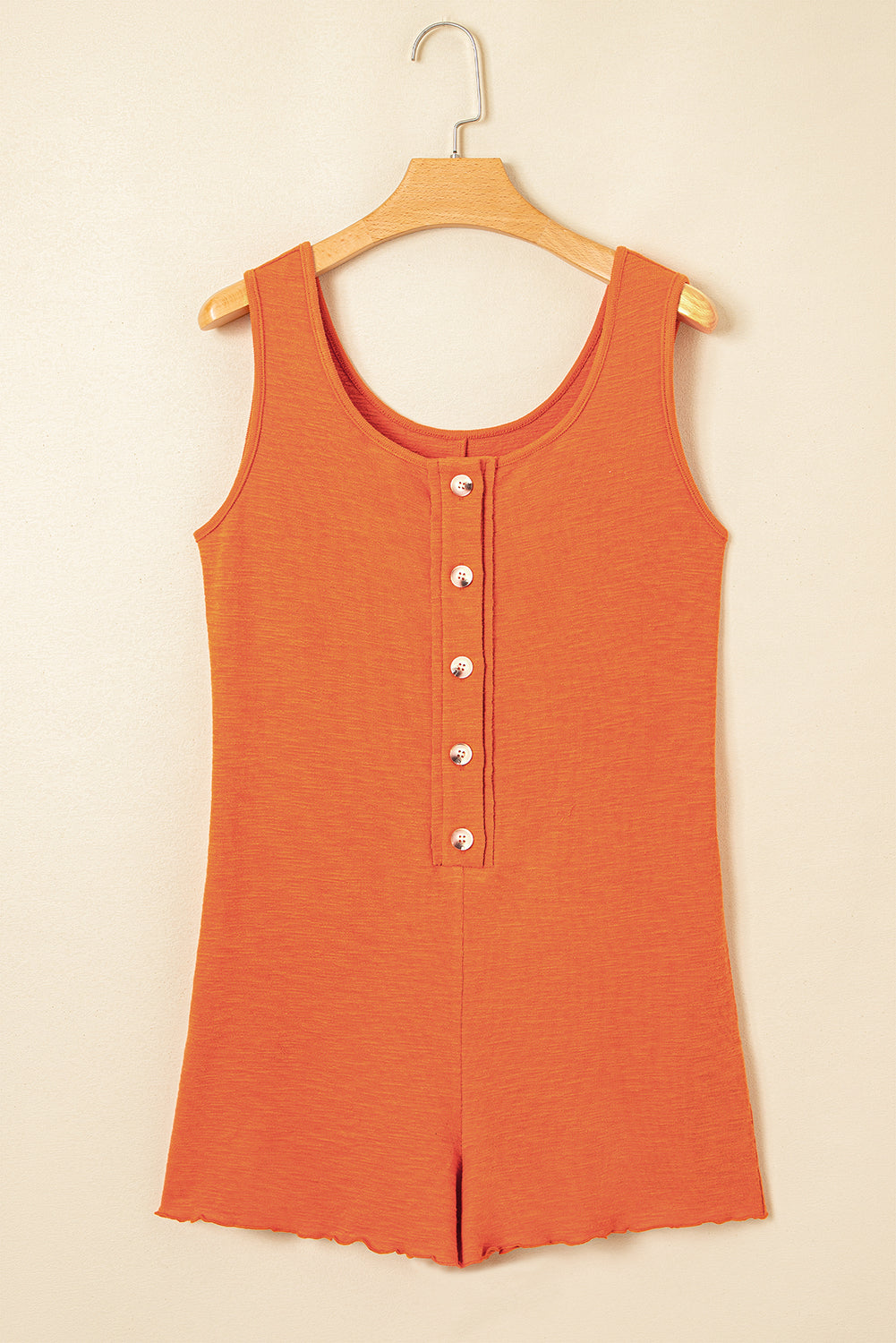 U Neck Button Front Romper