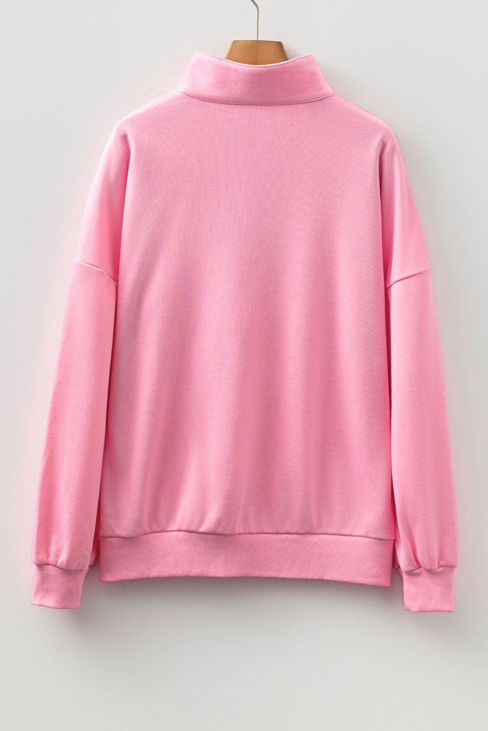 Striped Patchwork Zip Collar Pullover Sweatshirt