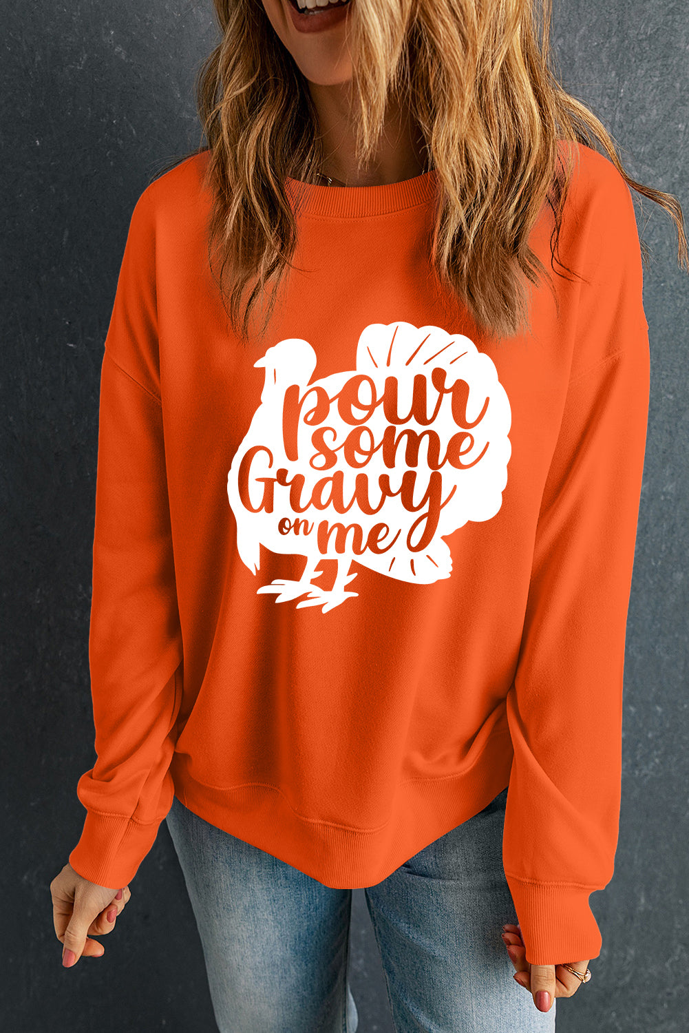 Pour Some Gravy On Me Turkey Thanksgiving Graphic Sweatshirt