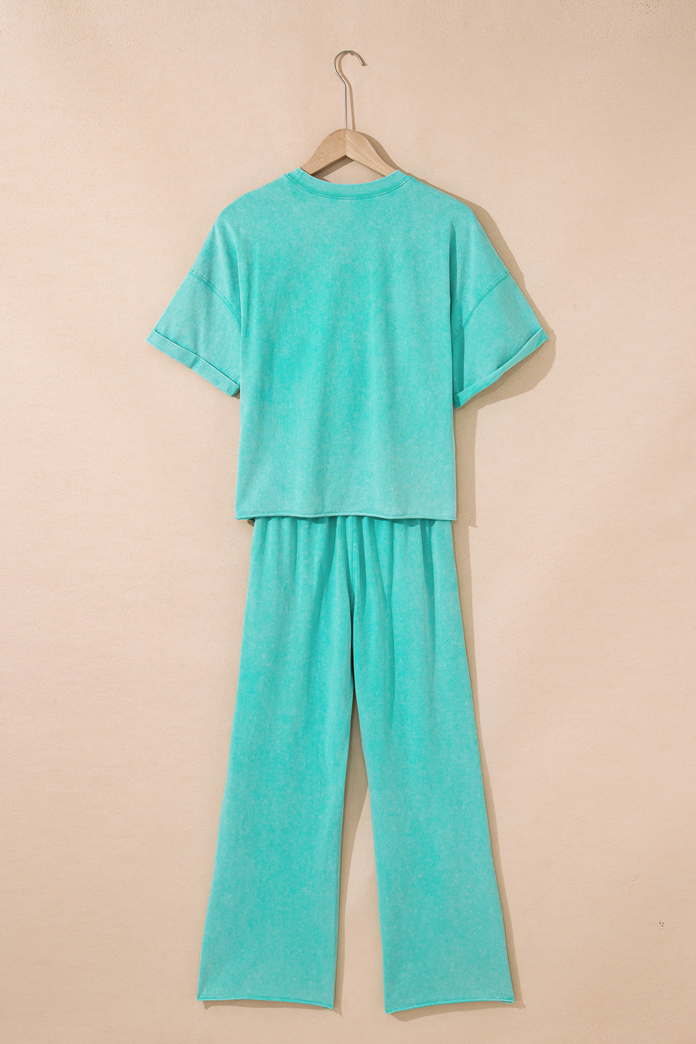 Floral Patch Exposed Seam Raw Edge Pants Set