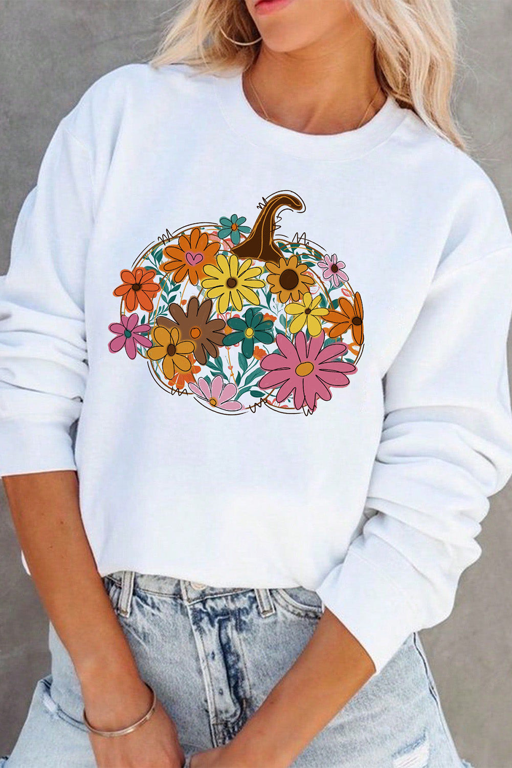 Floral Pumpkin Custom Graphic Sweatshirt