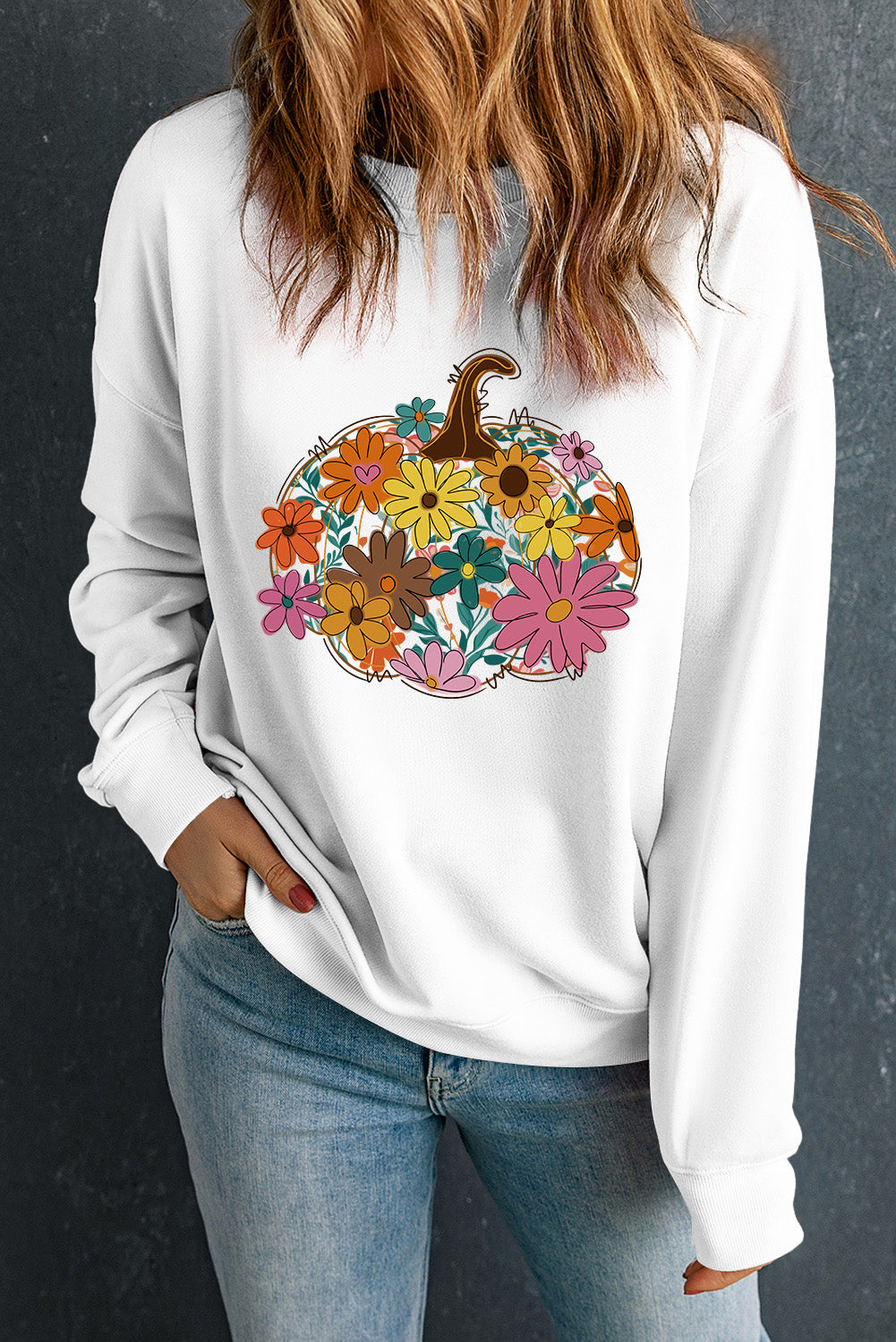 Floral Pumpkin Custom Graphic Sweatshirt
