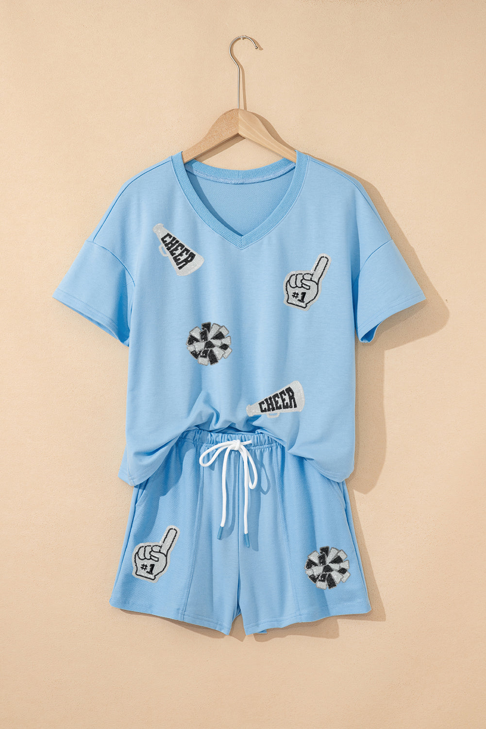 Game Day No.1 Cheer Graphic V Neck Short Set