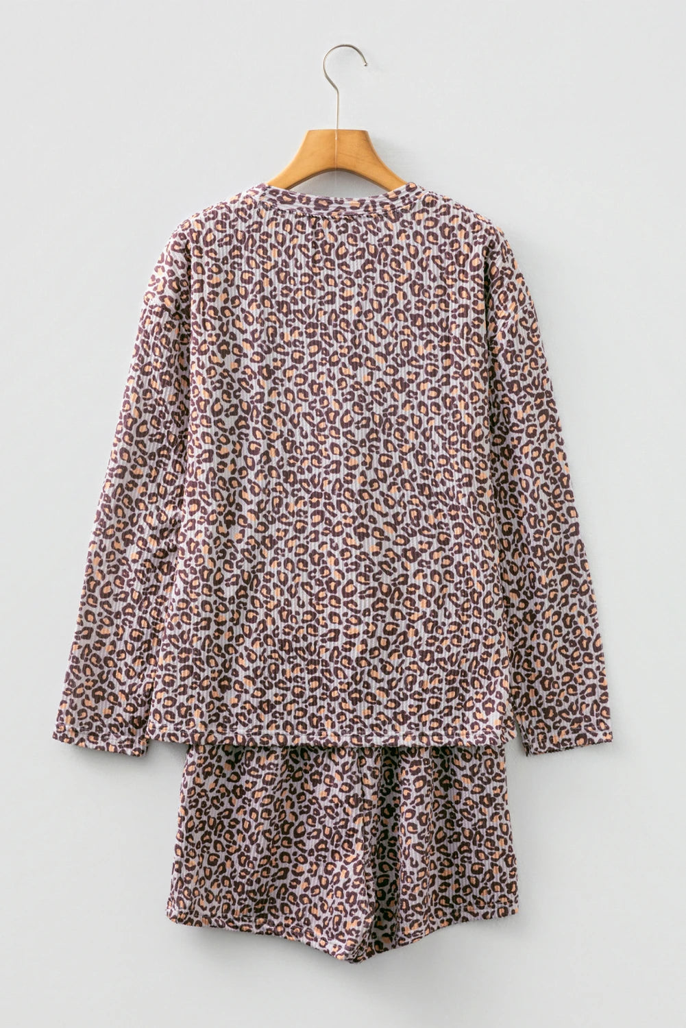 Long Sleeve Top Drawstring Shorts 2pcs Outfit