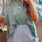 Frayed Denim Star Patched T Shirt
