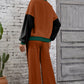 Block Pullover Loose Pant Set