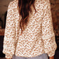 Lace Detail Floral Puff Sleeve Fall Shirt