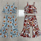 Kids Flower Suspender + Flared pant