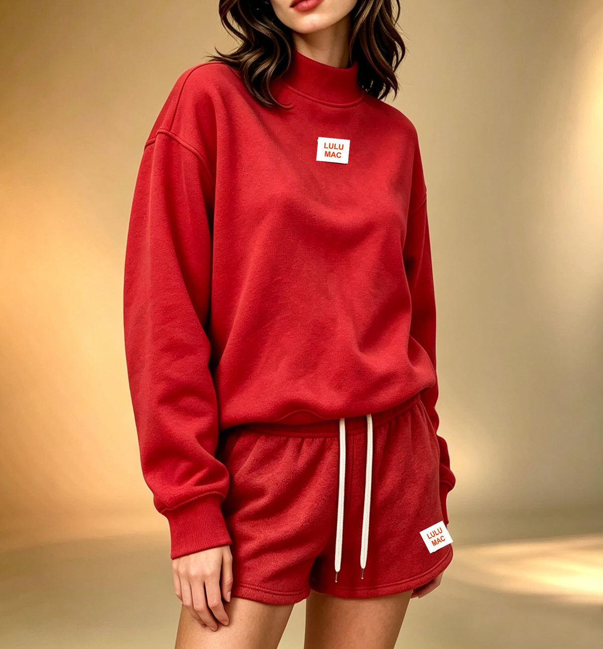 High-neck Top and Shorts Set