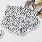 Leopard Frayed Hem Denim Shorts