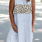 Leopard-Panel Striped Tank Dress