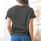 Corded Knit Color Block Pocketed Crew Neck T Shirt