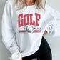 GOLF Ball Print Ribbed Drop Shoulder Baggy Sweatshirt