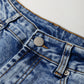 Center Seam Cuffed Hem Straight High Waist Jeans