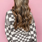 Checkered Drop Shoulder Sweater