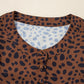 Leopard Print Ruffled Puff Sleeve Blouse