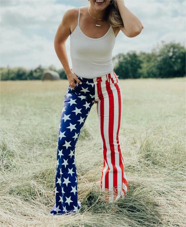 Flag Parent-child Flared Jeans