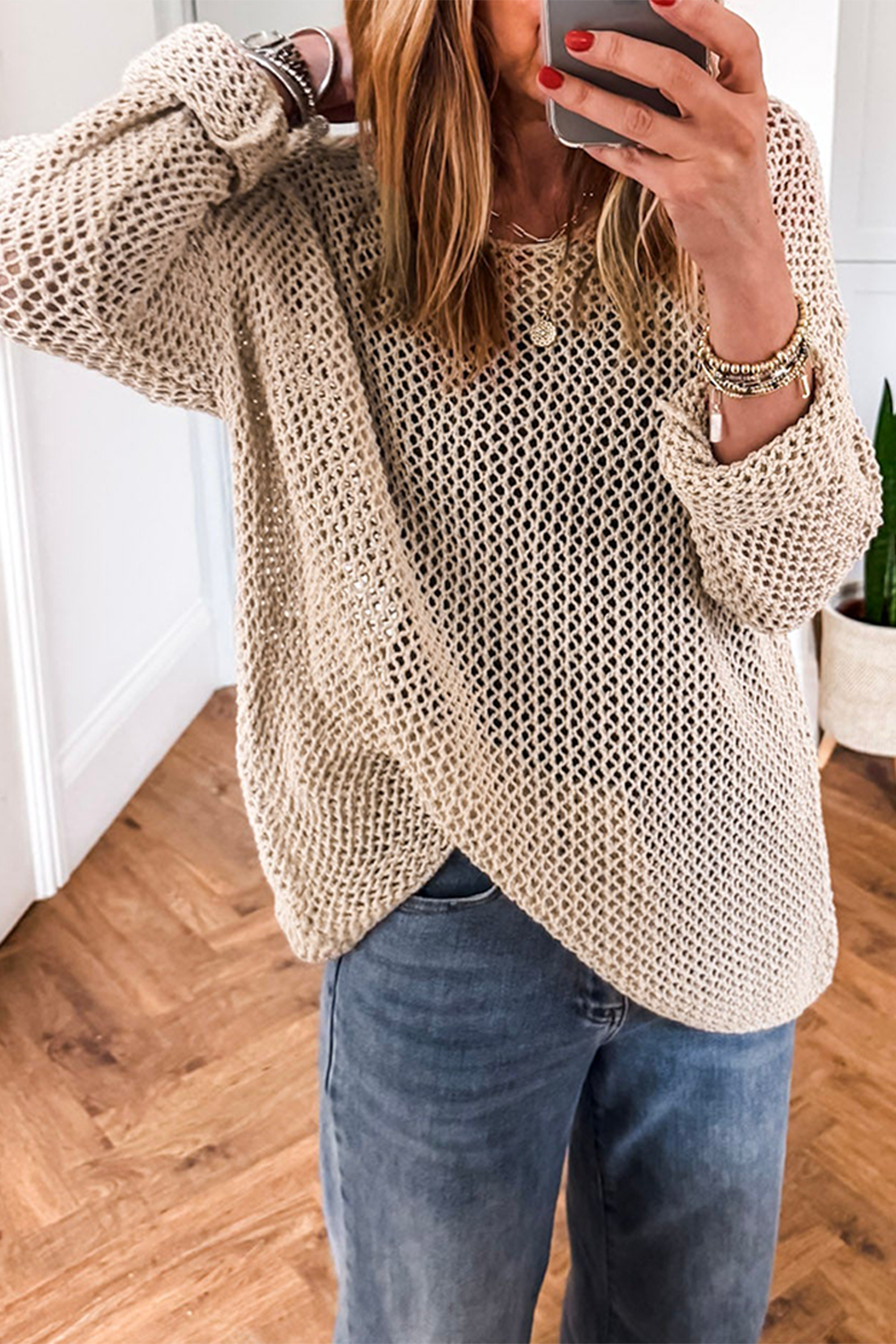 Crochet Hollow-out Jumper Top Sweater
