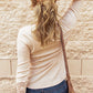 Lace Hem Sleeve Button Top