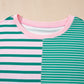 Mix Pattern Color Block Patchwork Side Slit Baggy Sweatshirt
