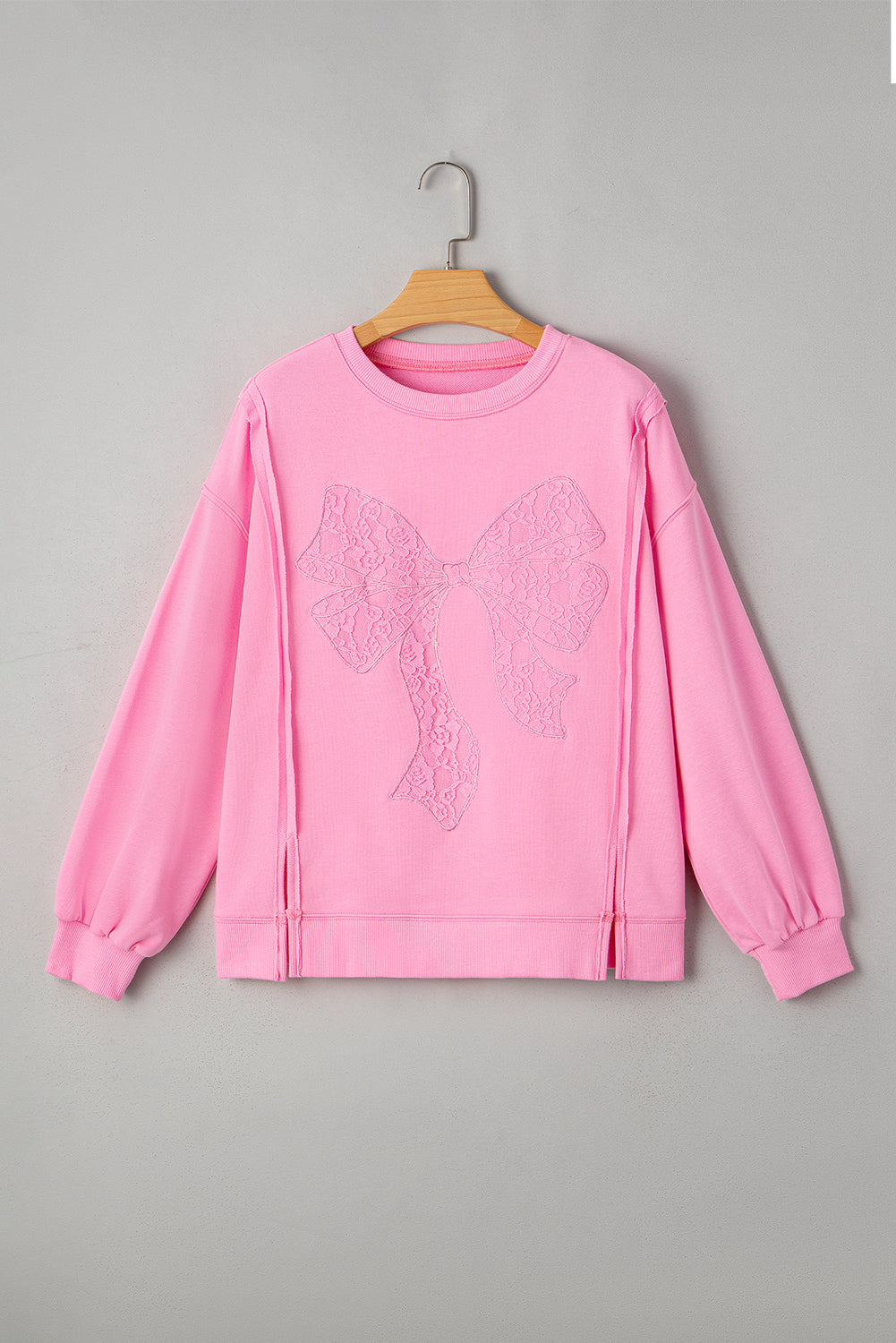 Embroidered Exposed Seam Sweatshirt