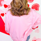 Big Bow Lace Embroidered Dolman Sleeve Slit Plus Size Sweatshirt