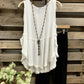 Linen Frayed Tank Top