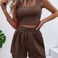 Solid Color Sleeveless Loungewear Set