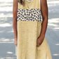 Leopard-Panel Striped Tank Dress