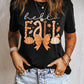 Hello Fall Thanksgiving Bow Pumpkin Graphic Tee