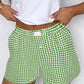 Gingham Printed High Waist Shorts