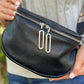 Zipper PU Leather Crossbody Bag