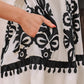 Vintage Print V Neck High Waist Short Sleeve Dress