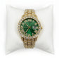 Rhinestone Green Gold Band Watch