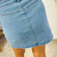 Acid Wash Bowknot Details High Waist Denim Skirt