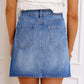 Wrapped Crossed Waist Denim Mini Skirt