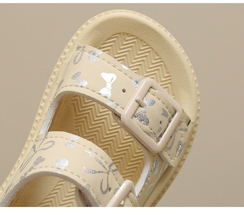 Children’s Glitter Ribbon Soft Soled Sandals