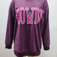 Corduroy Letter Crewneck Sweatshirt