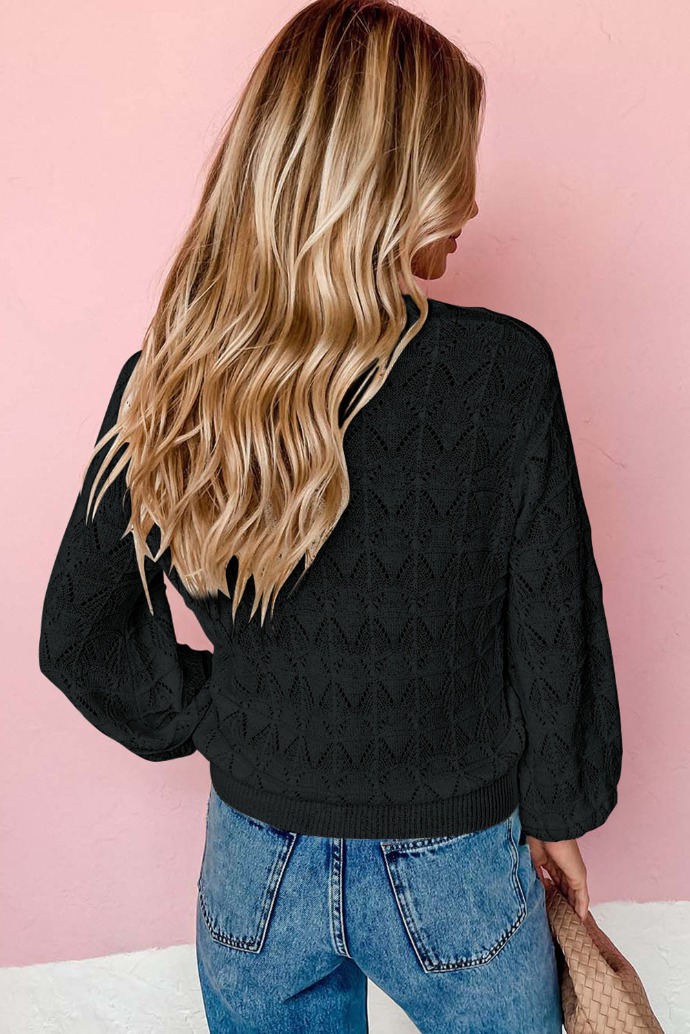 Lightweight Buttoned Front Crochet Cardigan