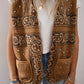 Print Pocketed Western Fashion Vest Jacket