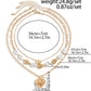 Plated Layered Heart Pendant Irregular Pearl Layered Necklace