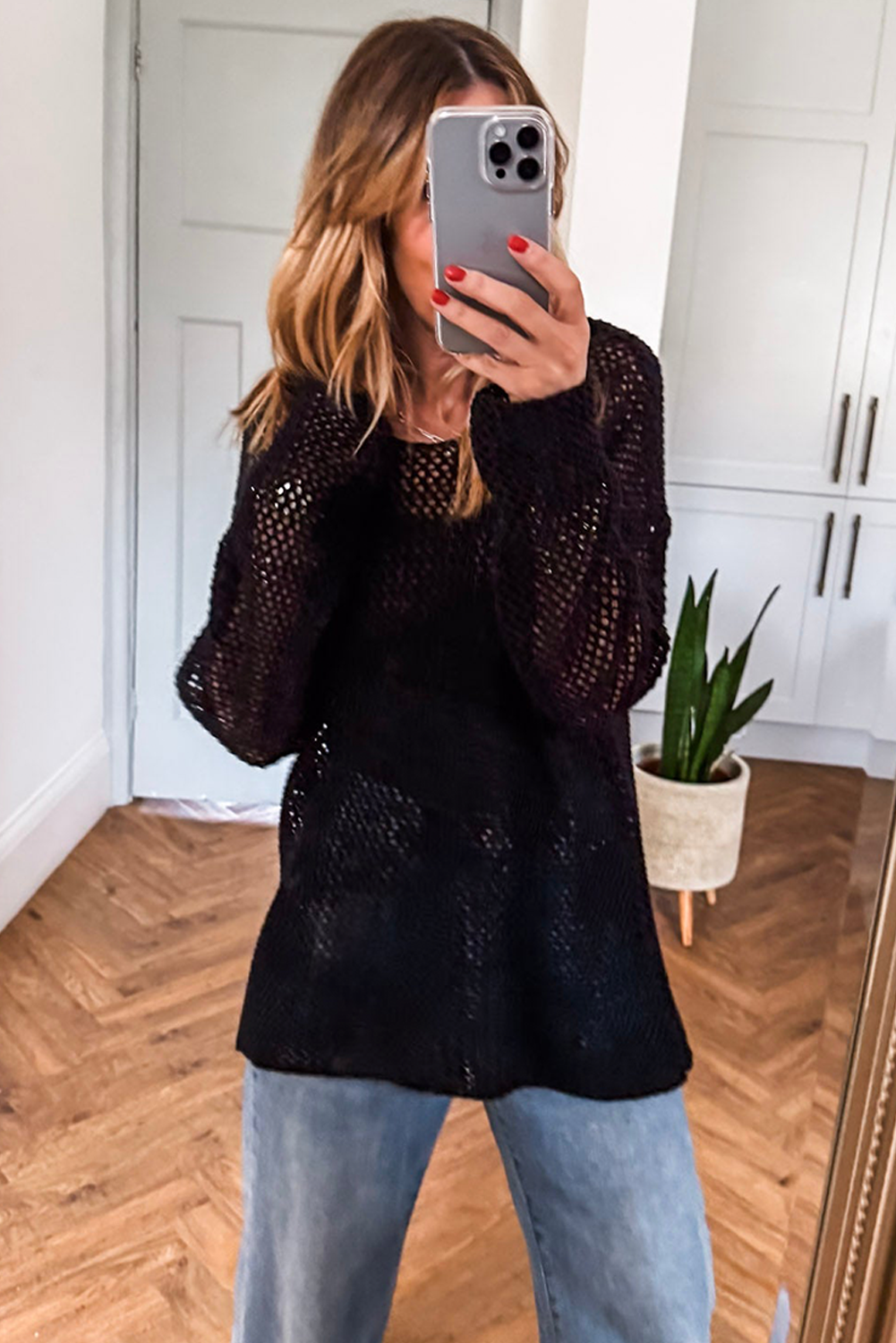 Crochet Hollow-out Jumper Top Sweater