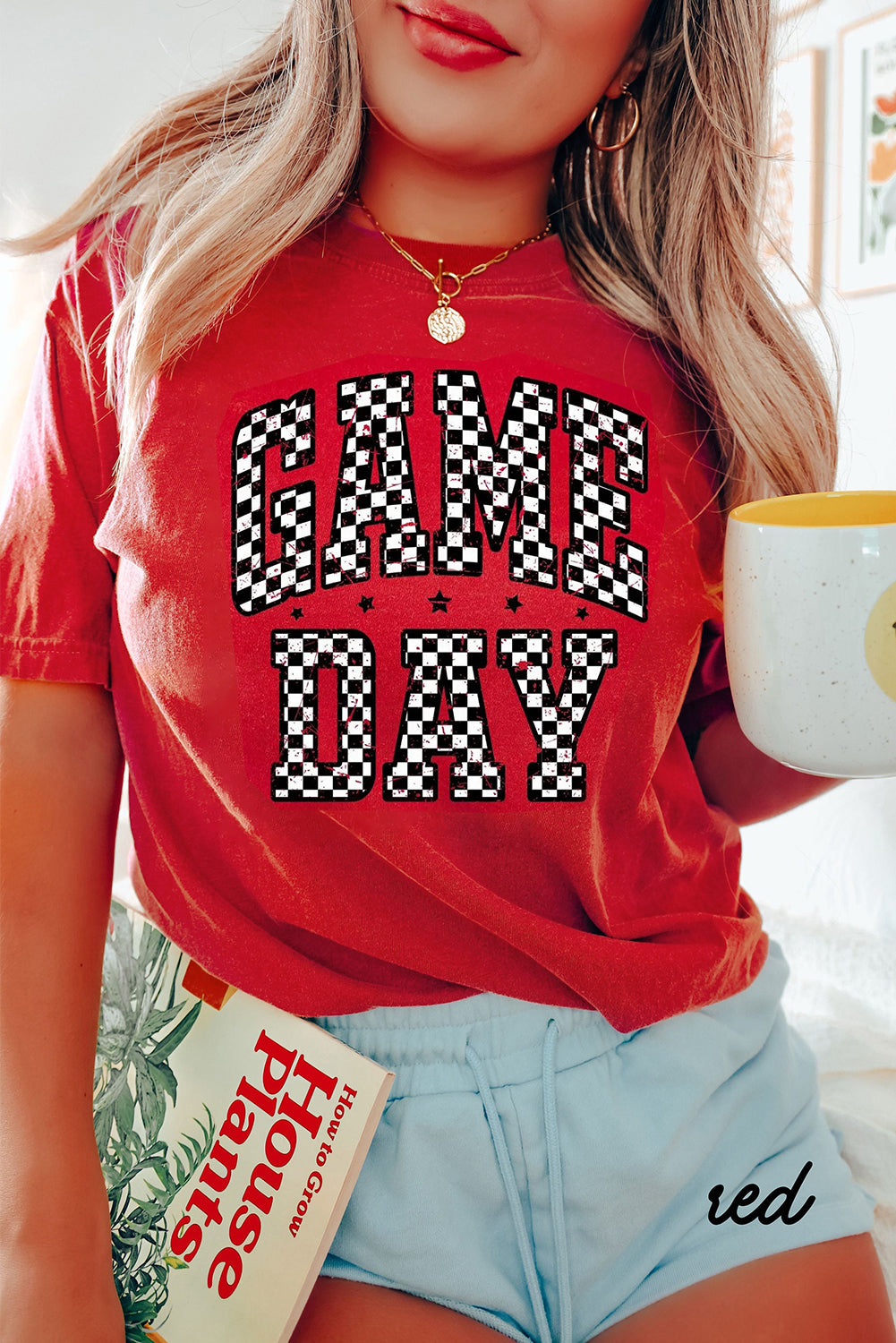 Checkered Game Day Graphic T Shirt