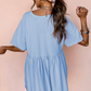 Star and Stripes Sequin Bow Patched T Shirt Babydoll Dress