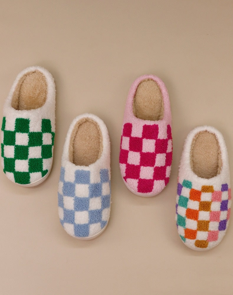 Checkered Cozy Slippers